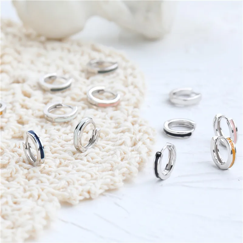 Новый 925 стерлингового серебра серьги Модные Morandi Цвет падение глазури круглый