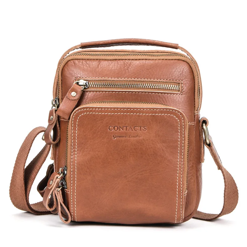 

Johnature 2021 New Retro Crazy Horse Leather Men Messenger Bag Fashion Multi Functional Cowhide Male Shoulder & Crossbody Bags