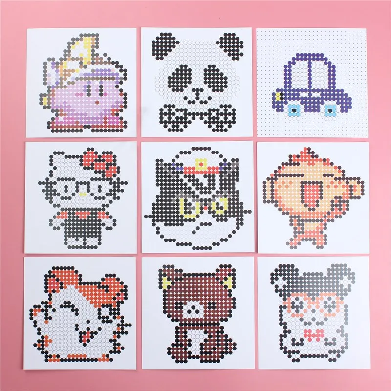 Детские 3D Пазлы игрушки 12 шт./компл. Hama Beads 24 шаблона 1:1 листов шаблоны для перлса