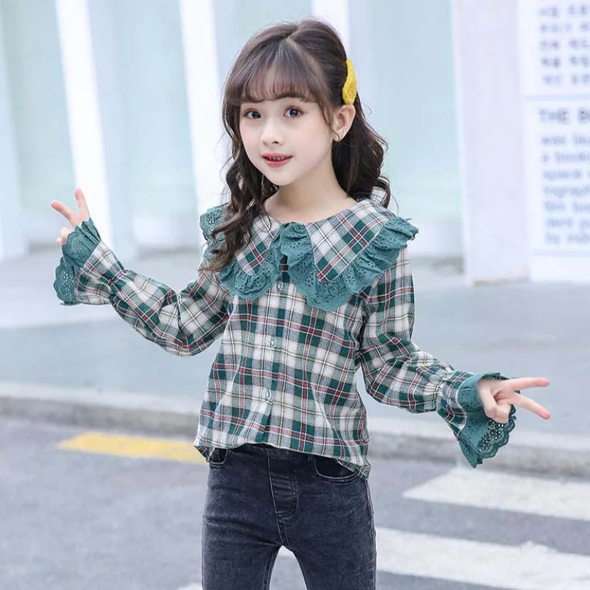 Топы для девочек с длинными рукавами рубашка теплая хлопковая куртка детей на