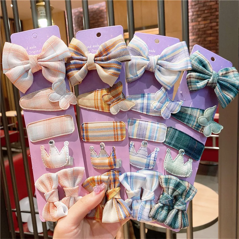 2021 Модные Элегантные Заколки в клетку с бантом для женщин и девочек детские