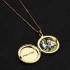 Ожерелье с подвеской по фото на заказ, индивидуальная надпись, открытый медальон, круглые ожерелья для женщин, табличка, пар, подарок для семьи и мамы