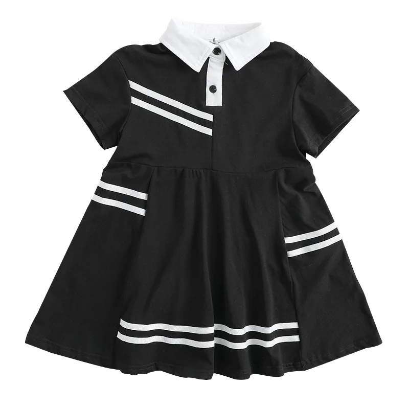 

Baby Girls Summer Cotton Turndown Collar Dress Infant Toddler Kids School Dresses Children Vestidos Princess Party Clothing