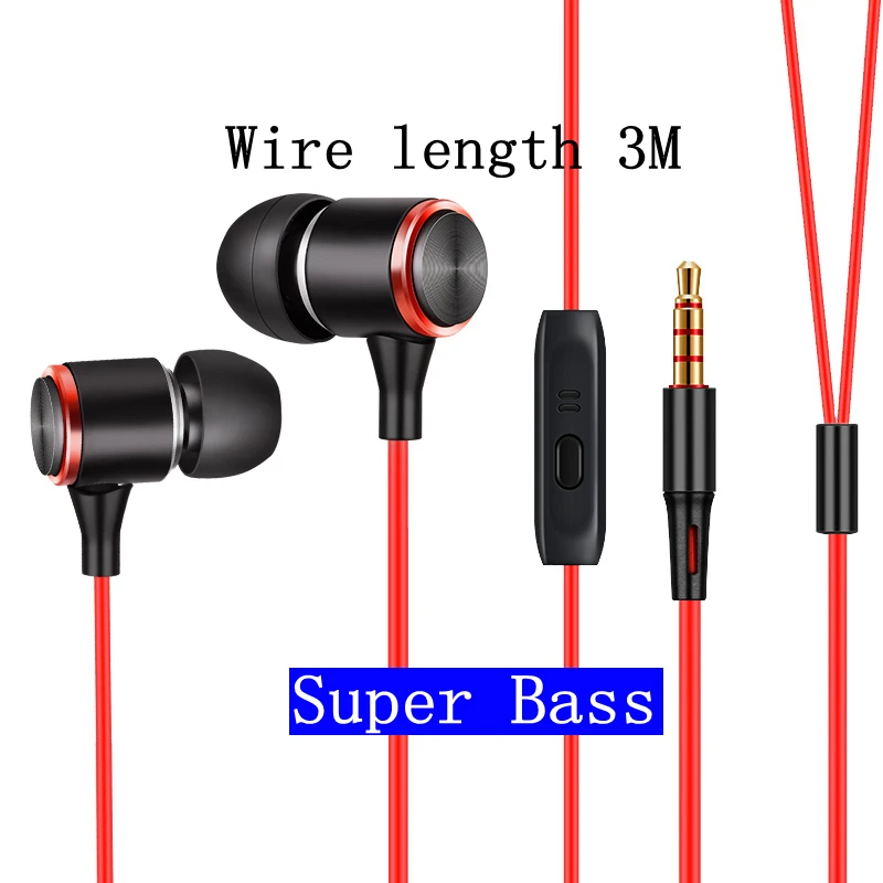 Проводные наушники 3m с шумоподавлением микрофоном проводные басами игровая