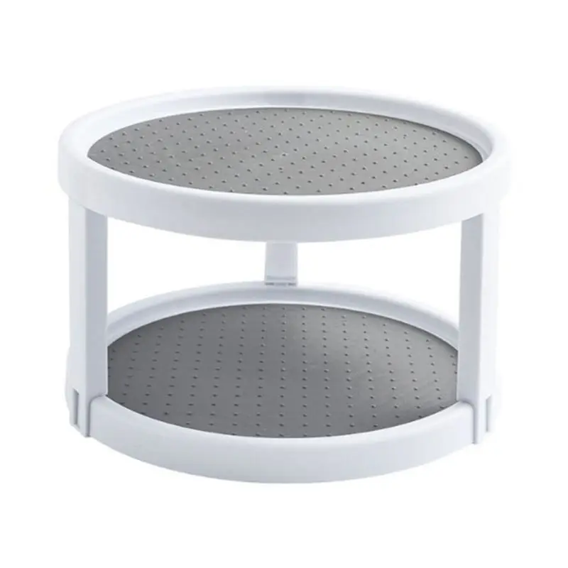 

Rotating Spice Storage Rack Tray Double Layers Turntable Jar Holder Organizer Shelf Home Kitchen Food Pantry Cabinet Holder