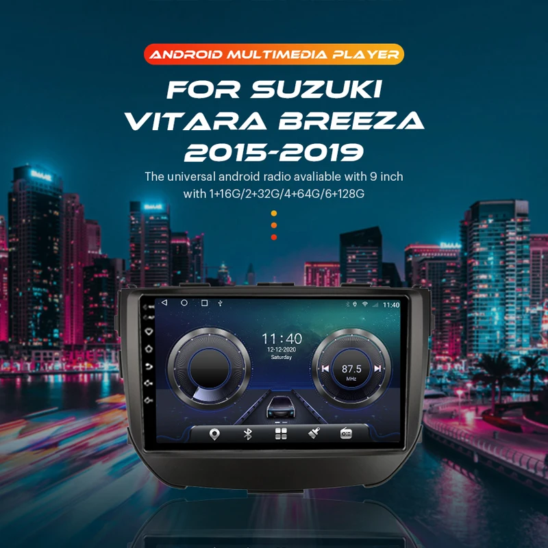 Автомагнитола 2DIN Android 10 9 дюймов для Suzuki vitara breez2015-2019 Bluetooth навигация GPS Wi-Fi