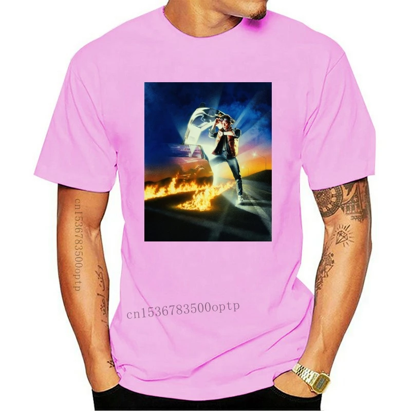 

Back To The Future Movie Poster Marty McFly Men's T Shirt Watch DeLorean Logo