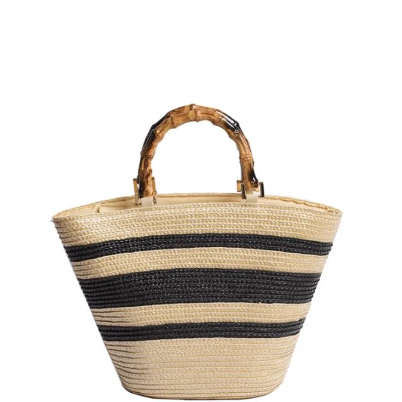 

Fashion Straw Bags Luxury Designer Handbags for Women Rattan Beach Large Capacity Totes Summer 2021 Ladies Weekender
