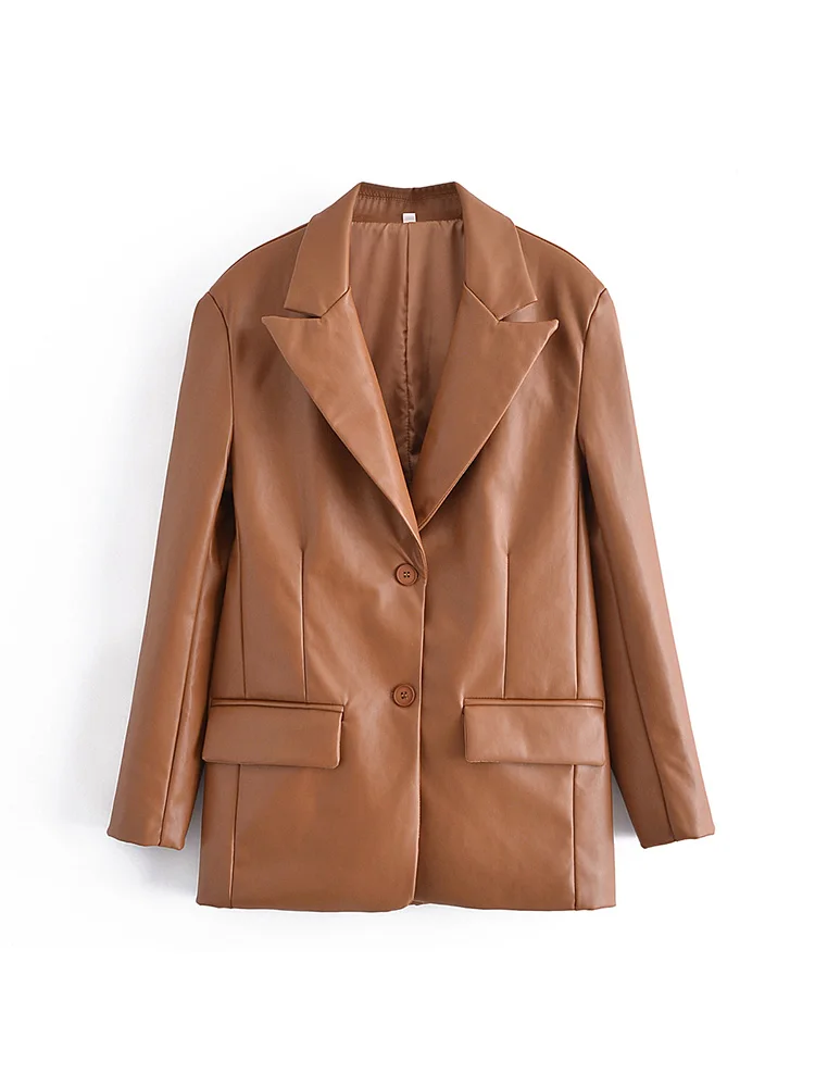 

JC·KILIG 2021 New Faux Leather Loose Suit W64093G