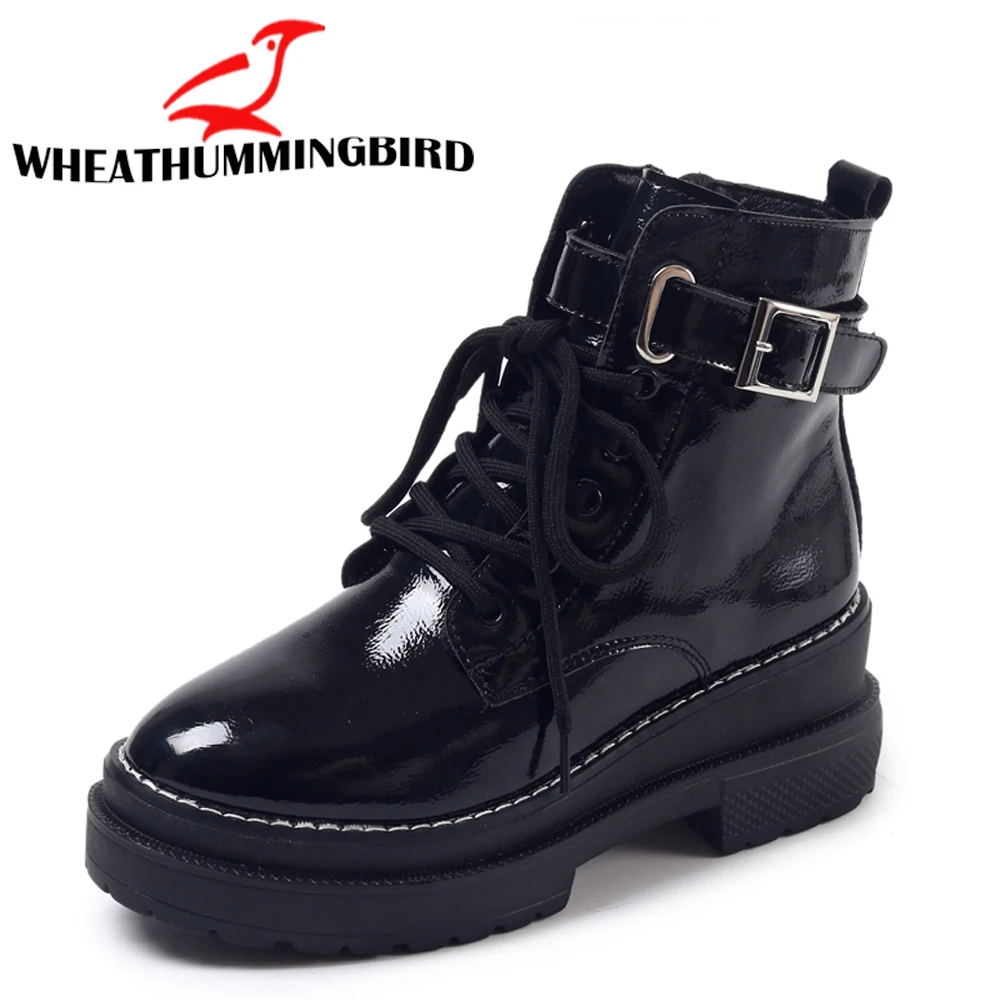 Женские ботильоны Повседневная обувь с высоким берцем ботинки Кожаные на