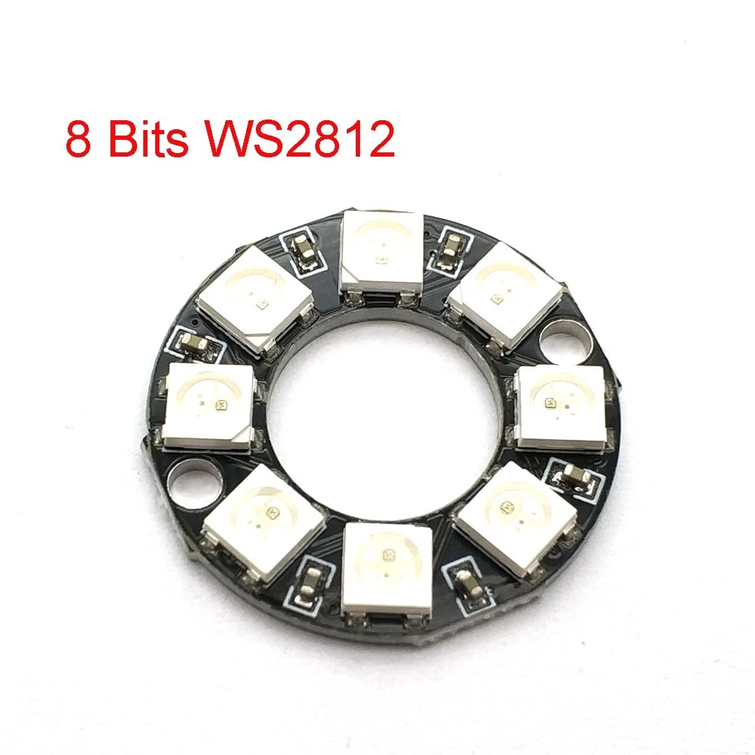 Светодиодная кольцевая лампа WS2812 5050 RGB 8 бит со встроенными драйверами комплект
