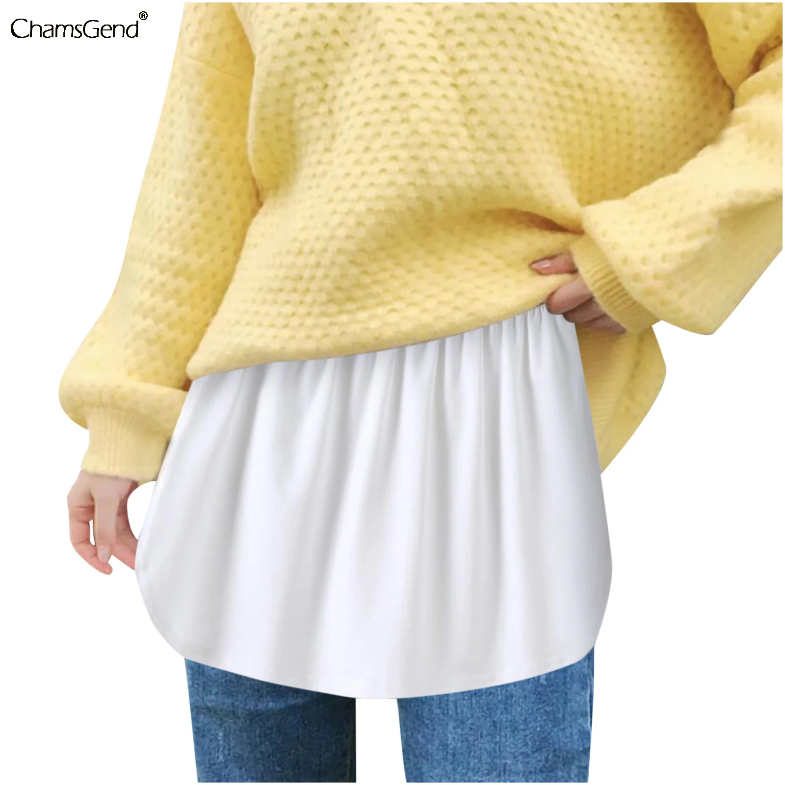 

Women Decorative Skirt A-line Flare False Fake Hem Down Elastic Waist Layered Detachable Mini Skirt Apron Streetwear Wholesale