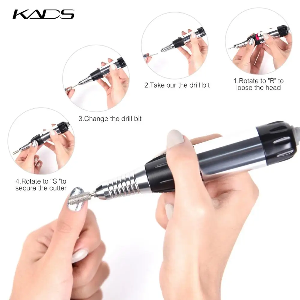 Kads Décoration d'ongles дрель ручки наконечника для электрический Маникюр Педикюр