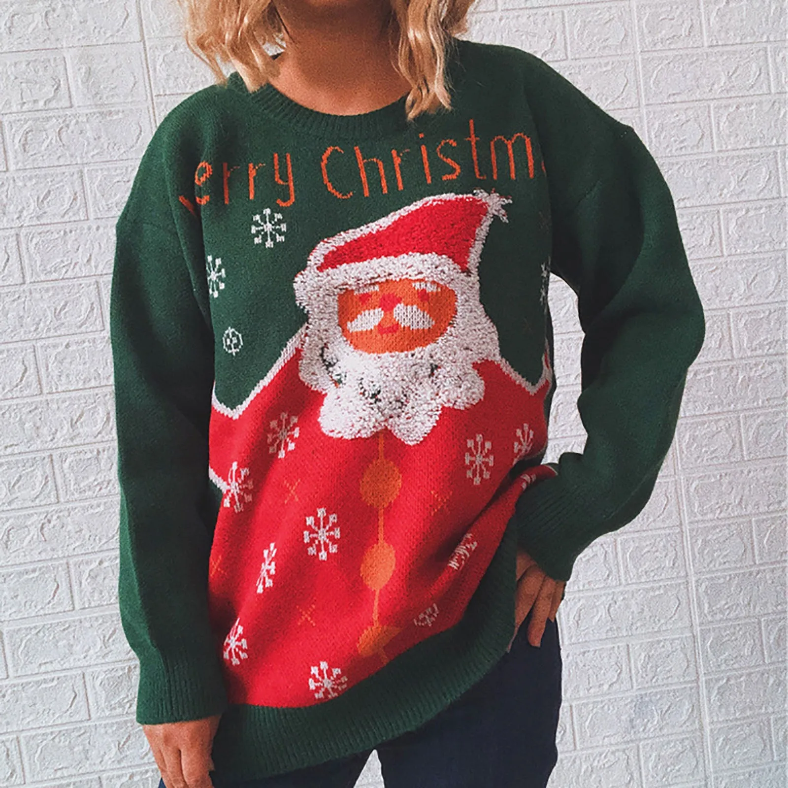 

Женский свитер зимний теплый свитер с длинным рукавом Рождественский мультяшный женский свитер Топ женские свитера модный свитер женский ...