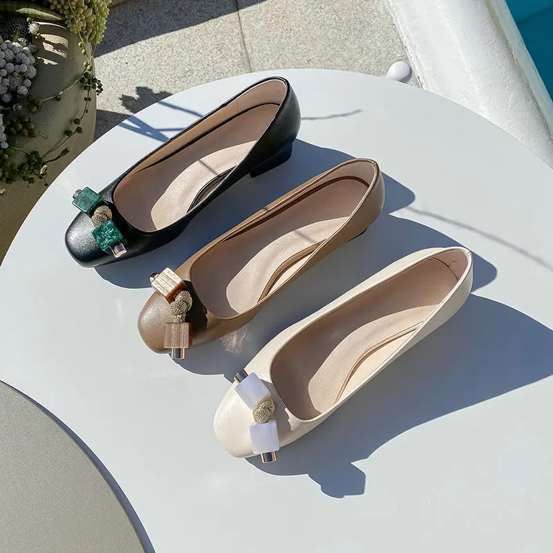 

2021 New Square Toe Slip on Women Pumps Superfine Fiber Women Shoes Fashion Square Heel Casual Party Ladies Shoes Big Size 34-43