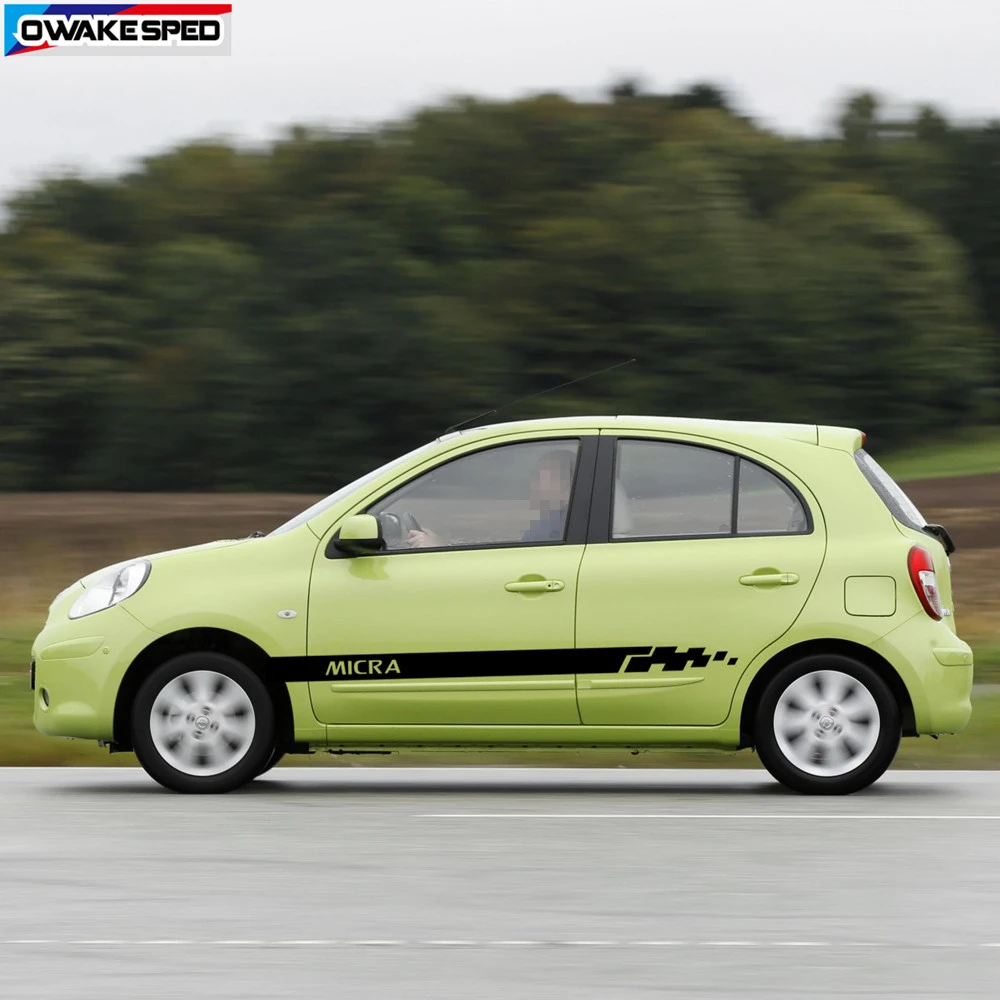Двусторонняя наклейка на дверь автомобиля для Nissan Micra спортивные полосы гоночный