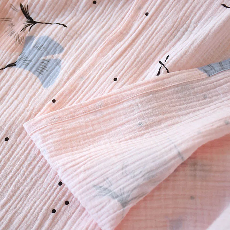 Женское тонкое кимоно свободного покроя повседневное комфортное из хлопка с