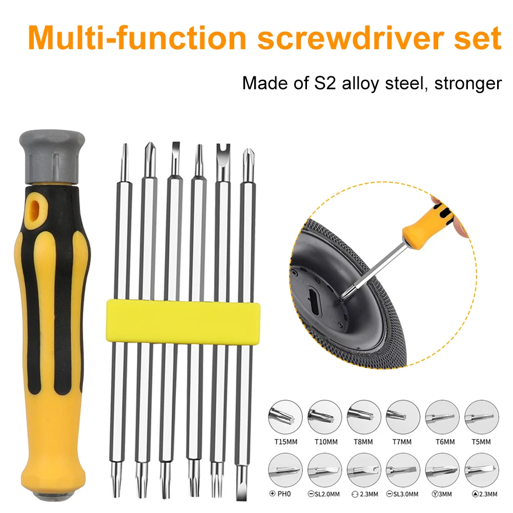 

6hl1 Set Security Tamper Proof 7pcs Magnetic Screwdriver Drill Bit Hex Torx Screwdriver Bits Flat Head Hand Tools