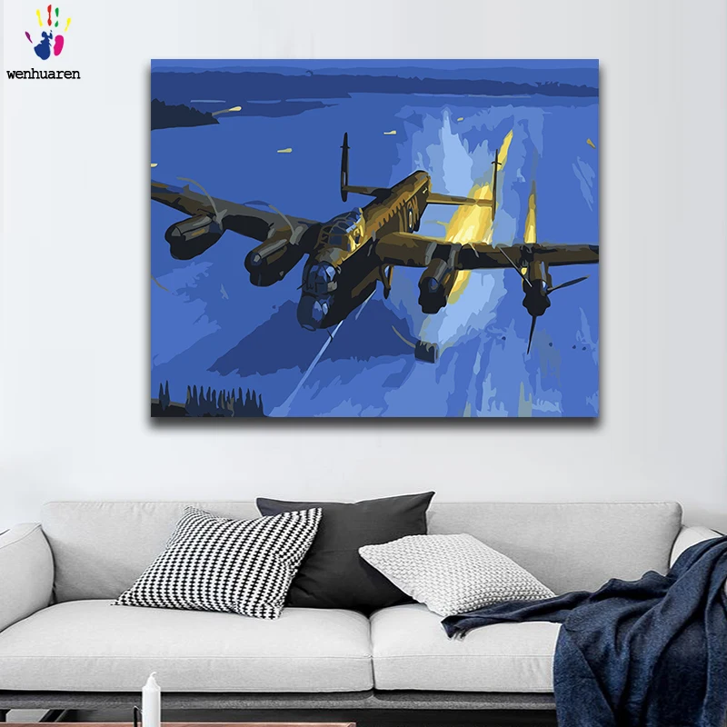 Diy краски по номерам картины живопись с комплектами самолет ручной работы