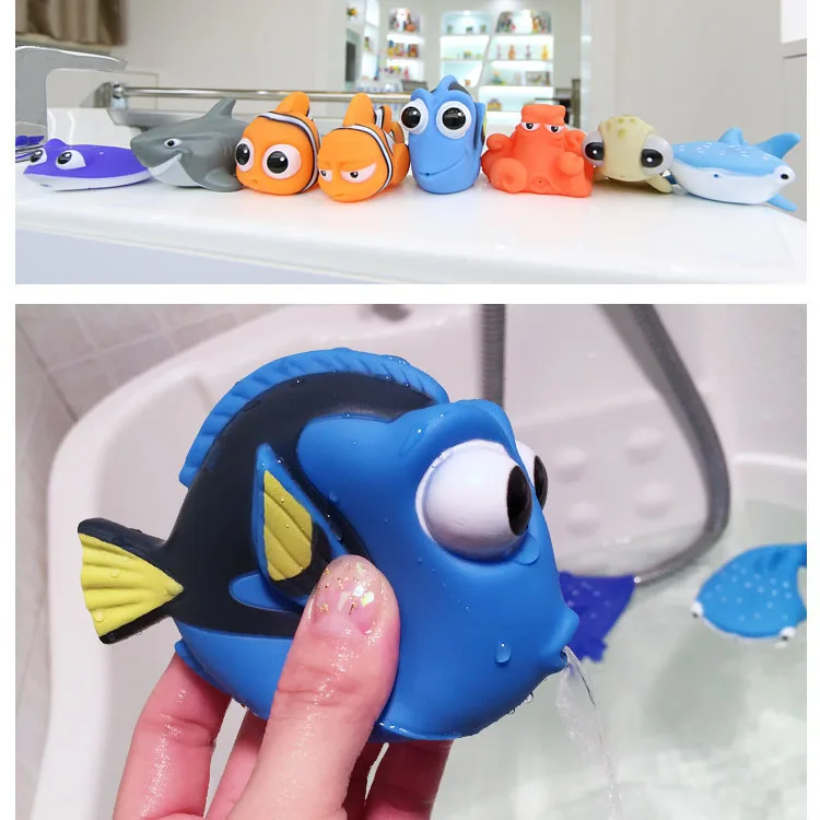

Lovely Baby Bath Toys Water Spraying Squeeze Sounding Debbling Toys Kids Float Water Tub Rubber Bathroom Play Animals