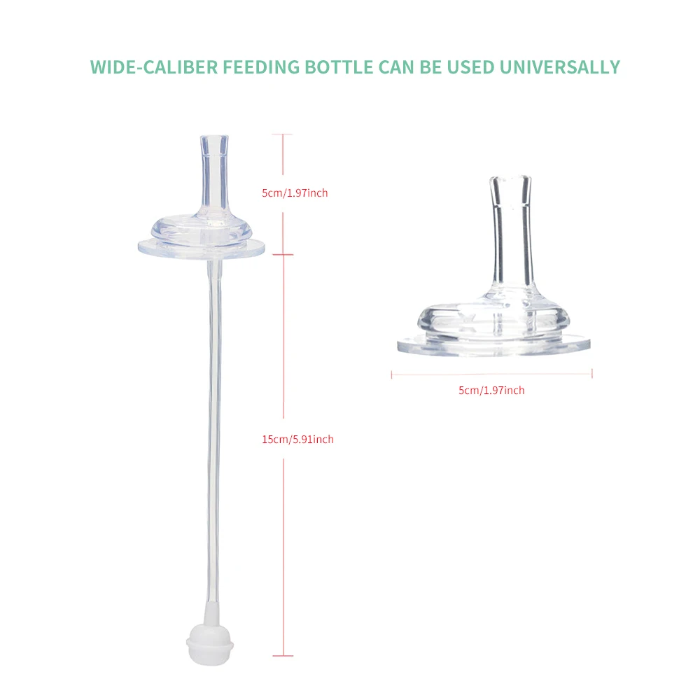 

Baby Bottle Straw Replacement Wide Mouth Caliber Silicone Feeding Accessories Learn Drinking Cups Straw Head Replace Accessory
