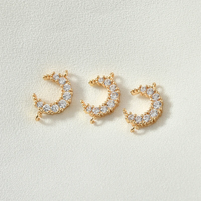 Медный позолоченный кулон 16 к настоящий золотой цвет звезда луна двойной висящий