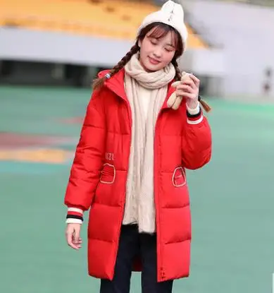 Пуховик женский зимний утепленный с капюшоном и коллажем LXZL003|Женские пуховики| |