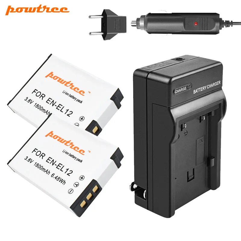 Аккумулятор и зарядное устройство Powtree на 1800 мАч для Nikon CoolPix S610 S610c S620 S630 S710 S1000pj P300