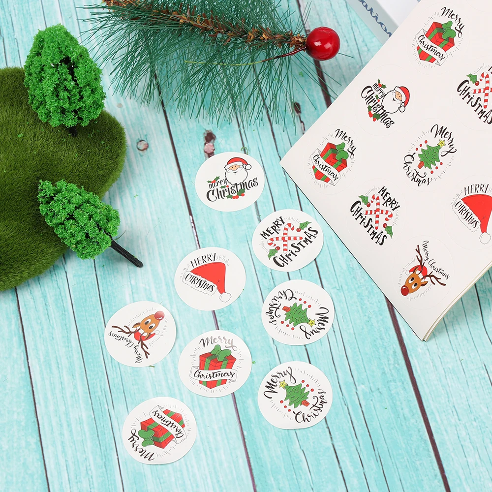 120 шт. DIY с темой веселого Рождества запечатывания Стикеры рождественские подарки
