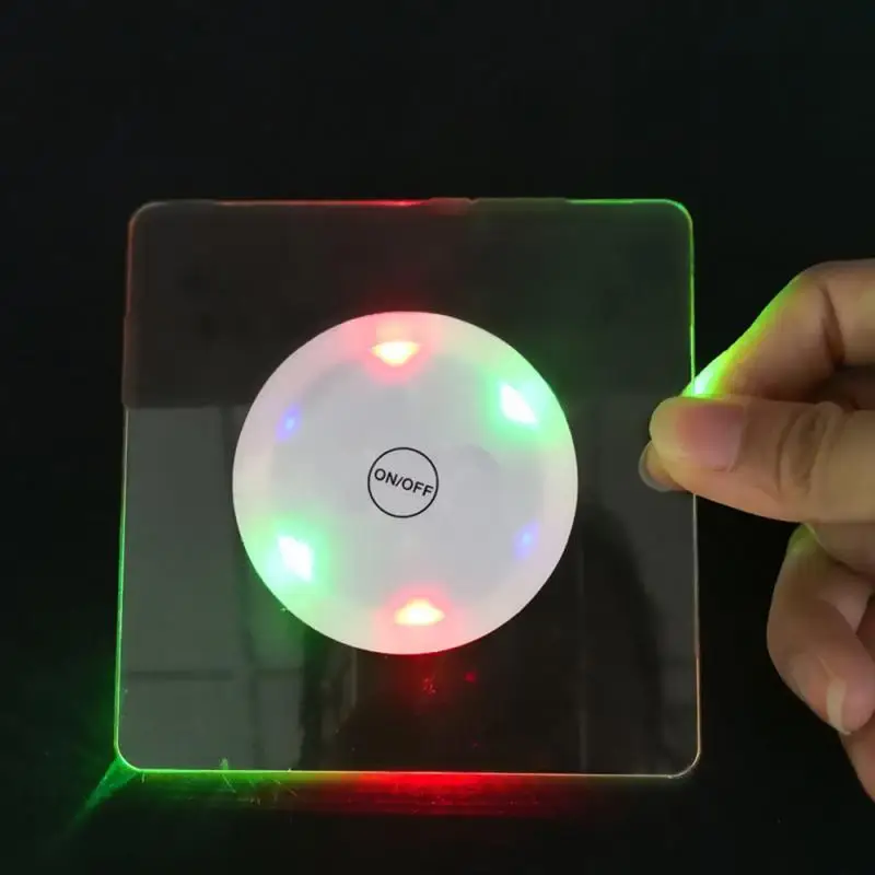 Светодиодный Coaster украшение стола аксессуары бар коктейль флеш база LED коврики