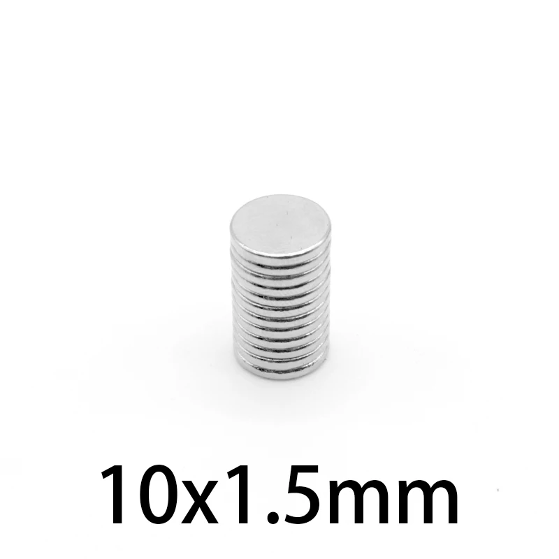 

20-500PCS Rare Earth Magnets Diameter 10x1.5mm Small Round Magnets 10mmx1.5mm Permanent Neodymium Magnets 10*1.5