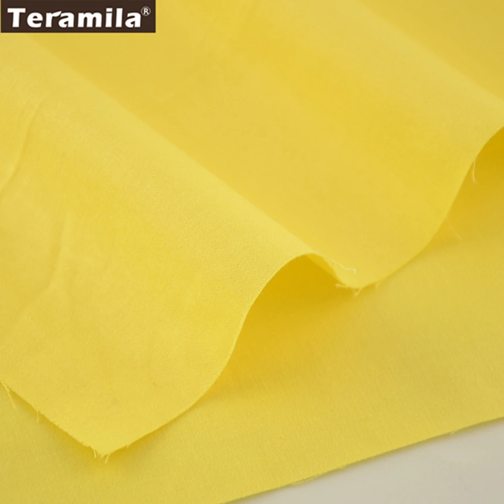 Teramila хлопок Ткань высокое качество Жир Квартал Классические Твердые Желтый Цвет