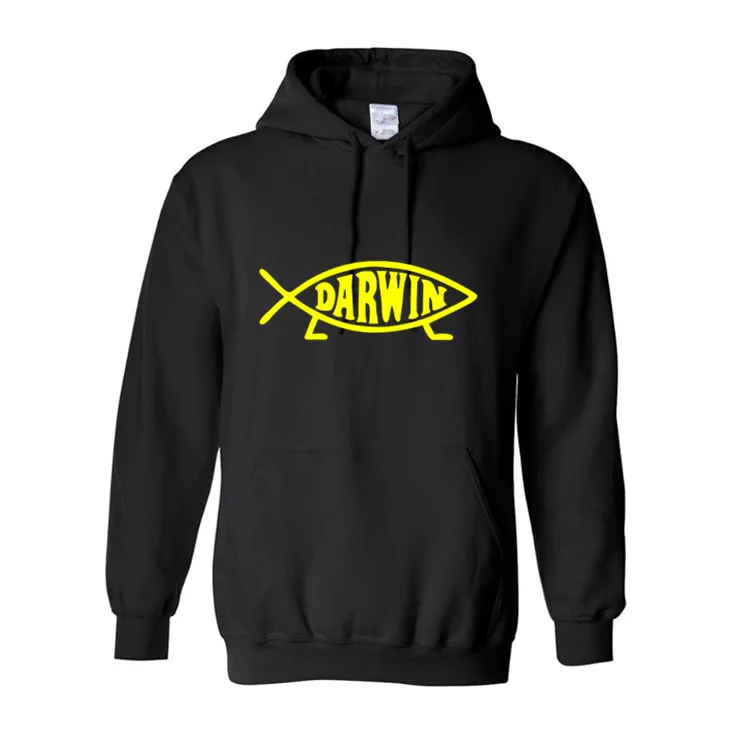 

New Fashion Cool Sweatshirt Hoodies Men Printed Darwin Fish Hoodie Streetwear Hip Hop Tracksuit Zipper Hoody