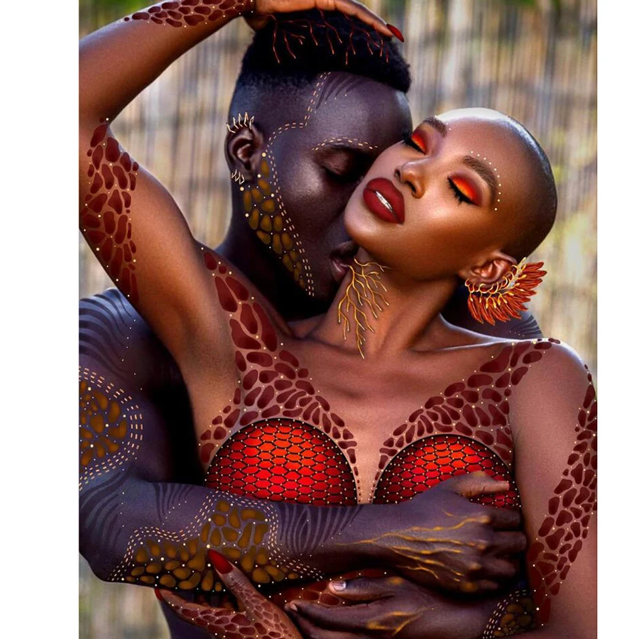 Набор для алмазной вышивки «Поцелуй афроамериканского поцелуя» 5D «сделай сам»