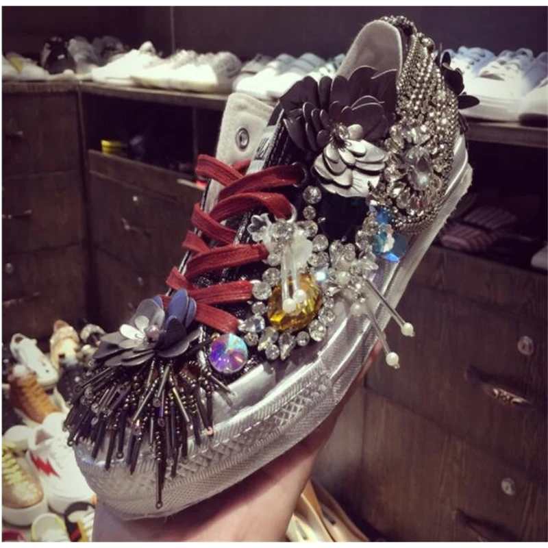 Брендовая повседневная обувь для скейтборда old wild плоская подошва стразы