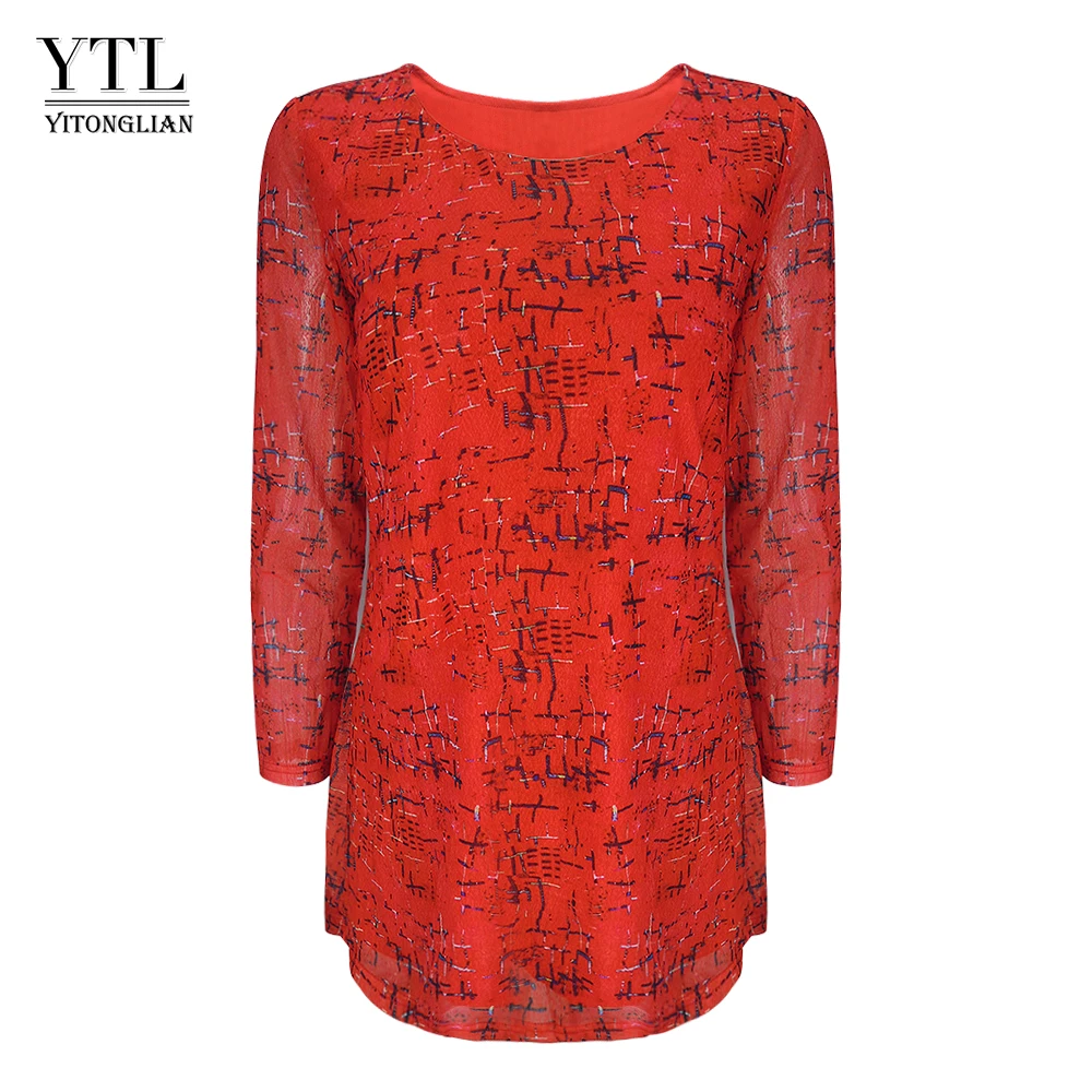 Yitonglian/Осенняя женская блузка с рукавом три четверти и открытой спиной блузы