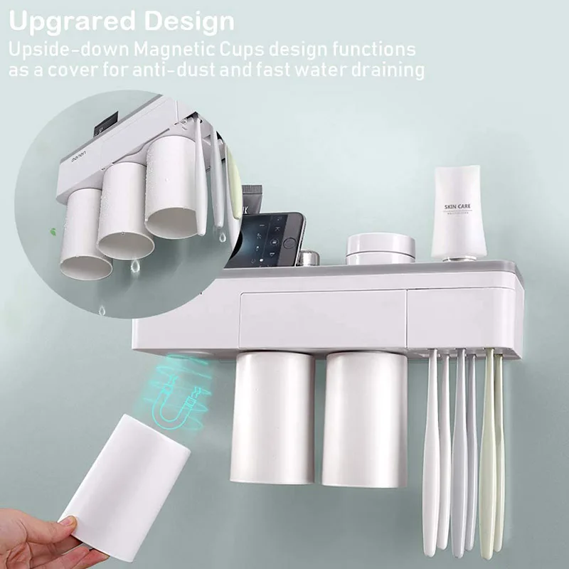 Набор чашек для полоскания рта держатель зубных щеток магнитный щетки коробка