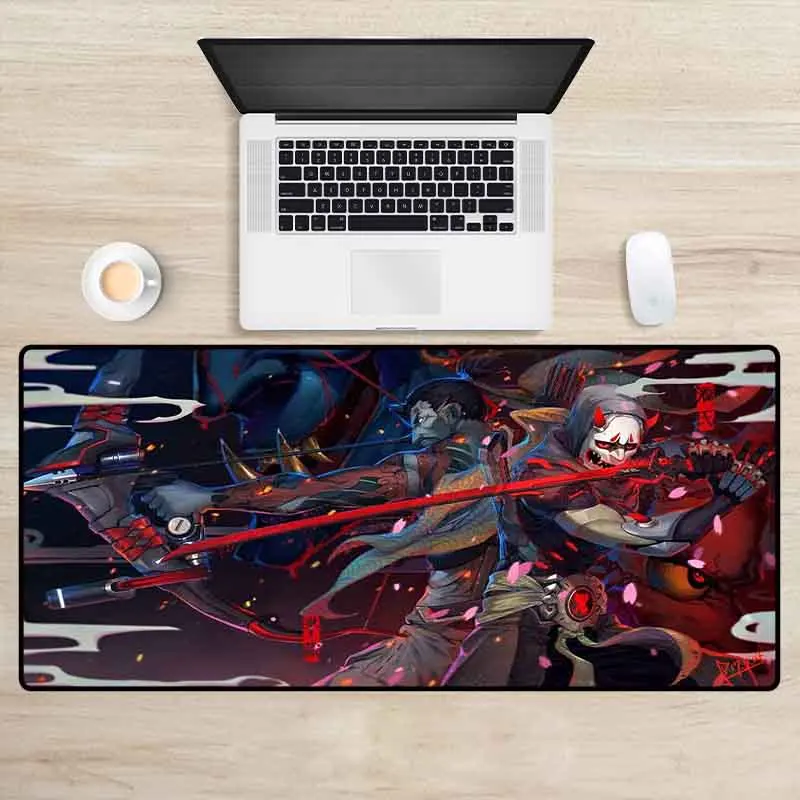 

XGZ Oni Genji and Demon Hanzo Animation Mouse Pad Gamer Computer Notebook Office Supplies Office Carpet Desk Mat Game Mouse Pad
