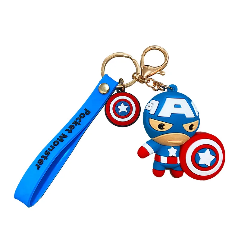 

2021 Disney Marvel Avengers Cute Keychain Cartoon Spider-Man Iron Man Keychain Captain America Key Bag Pendant Friends Gift
