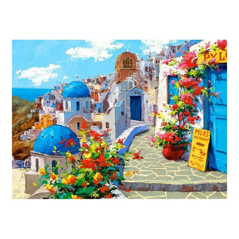 

Castle Digital Oil Painting By Numbers Canvas Wall Picture DIY Hand Painted No Frame Home Decor for Adults Beginner