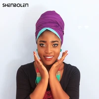 purple scarf african headband cotton female islamic head cover wrap for women muslim jersey hijabs hair scarves headscarf