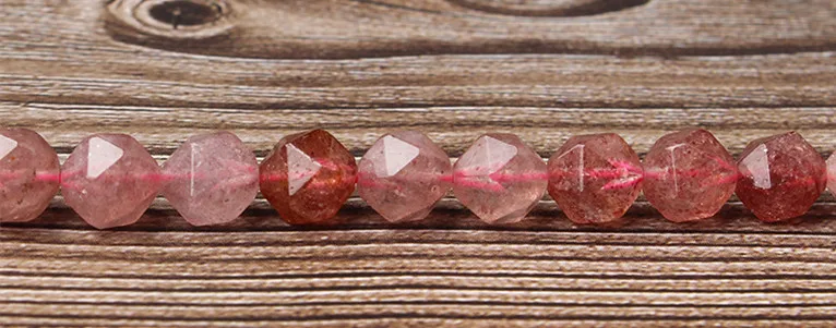 strawberry quartz LanLi 8 мм модные натуральные ювелирные изделия граненые Клубничные кварцевые свободные бусины DIY браслет ожерелье серьги-гвоздики, аксессуары - Цвет: strawberry quartz