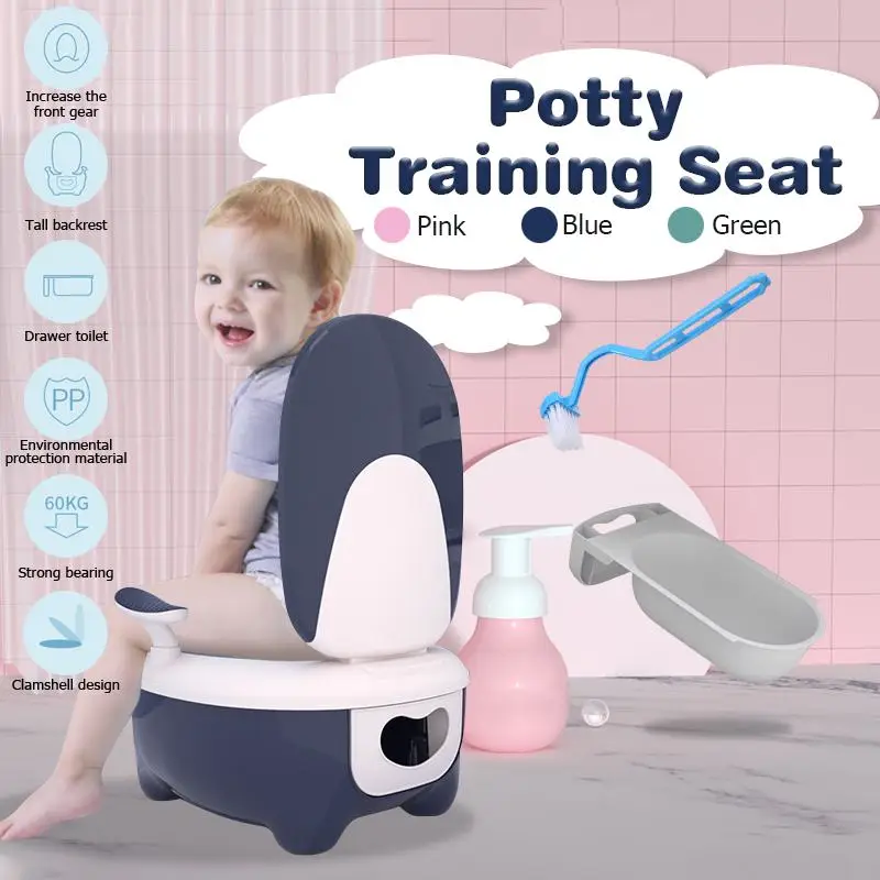

Potty Training Seat for Kids Boys Girls Toddlers Toilet Seat for Baby with Cushion Handle and Backrest Toilet Trainer