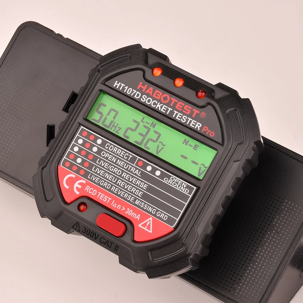 Тестер розетки HT106 HT107 Pro детектор напряжения вилка стандарта Великобритании и ЕС