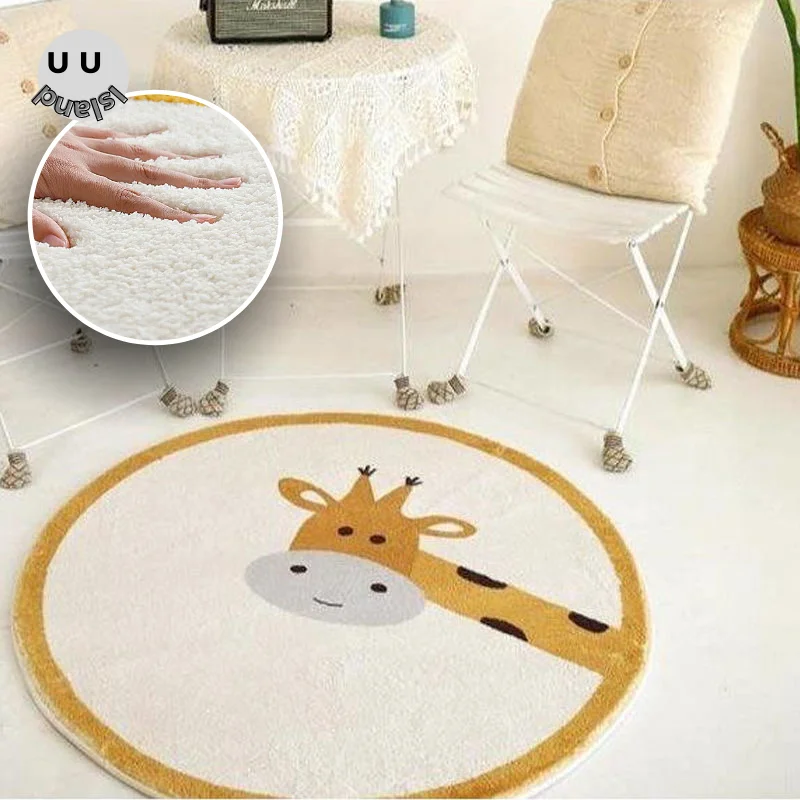 Пушистый Ковер для гостиной современный с жирафом мультяшный мягкий ковер