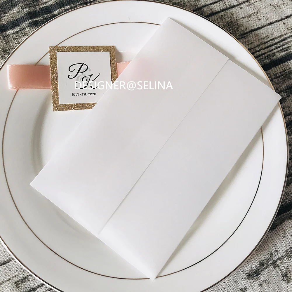 Элегантные свадебные приглашения из бархата с блестками розового золота печатью