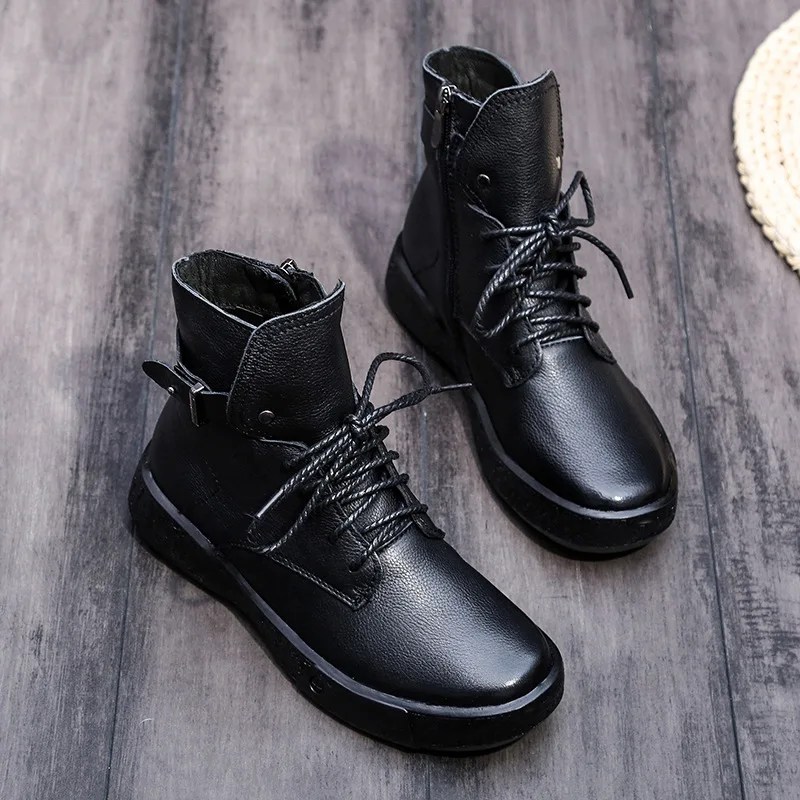 Fujin/женские ботинки из мягкой натуральной кожи высокого качества Сезон