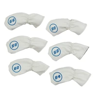 6x pu leather golf iron headcover golf putter protector golf club head cover accessories white lightweight