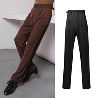 soft loose latin dance pants men adjustable waist training practice trousers cha cha tango ballroom dance clothes wear dnv14262