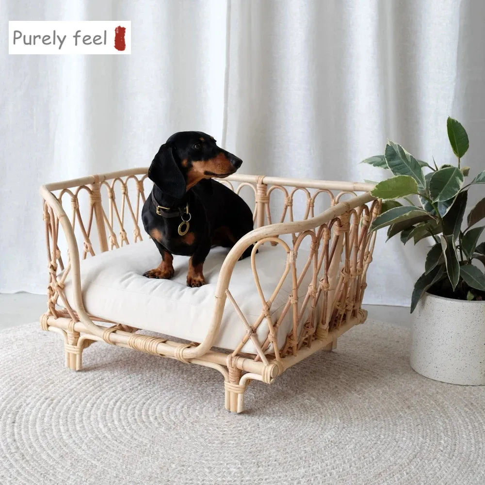 PurelyFeel Hand-woven Rattan Pet Bed Dog Sofa Chair Cat Princess | Мебель